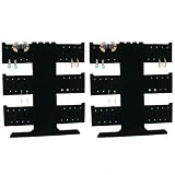 2 BLK Earrings Bracelets Necklace T Bar Jewelry Display