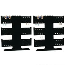 2 BLK Earrings Bracelets Necklace T Bar Jewelry Display