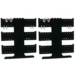 2 BLK Earrings Bracelets Necklace T Bar Jewelry Display