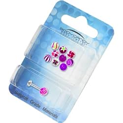 14 Gauge Multi Purple 10 Ball Interchangeable Labret Pack
