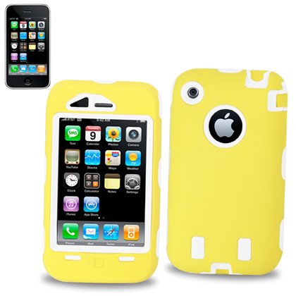 New Fashionable Perfect Fit Gummy Protector Skin Cover (Faceplate/Snap On) Cell Phone Case for Apple iPhone 3G 8GB 16GB / 3GS 16GB 32GB AT&T - Yellow