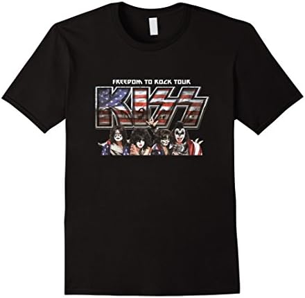 Men's KISS band FREEDOM TO ROCK TOUR T-shirt Small Black