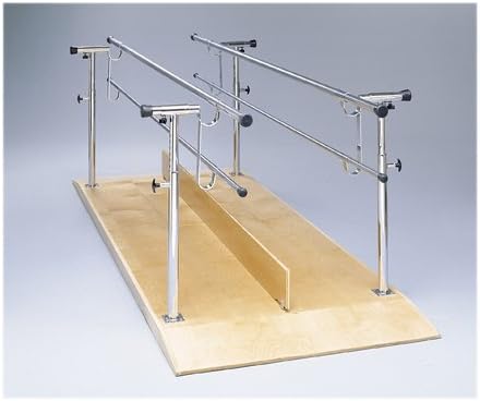 Parallel Bars, wood platform mounted, height and width adjustable, 10 foot long