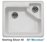 CorStone 11340 Sterling Silver Quidnick Quidnick Single Bowl Self Rim Kitchen Sink with Disposal Chamber and 3 Faucet Holes 113