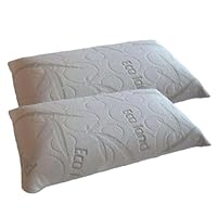 Quantity =2 Queen size Dual Zone 100% memory foam Filled Bed Pillow with internal case and Bamboo zipper cover