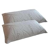 Quantity =2 Queen size Dual Zone 100% memory foam Filled Bed Pillow with internal case and Bamboo zipper cover