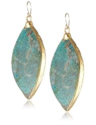 Devon Leigh Chrysocolla in 24K Gold Foil Earrings