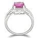 1 1/2ct Cushion Cut Created Pink Sapphire and Diamond Ring in Sterling Silver