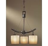 Minka Lavery 1185-357, Raiden Mini Glass 1 Tier Chandelier Lighting, 3 Light, 300 Total Watts, Iron