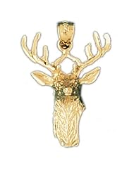 Dazzlers Solid 14 karats gold Deer Charm Pendant Available in three colors from jewelsberry (weights: 1.9 grams only)