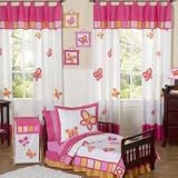 Pink and Orange Butterfly Collection Toddler Bedding 5 pc Set