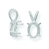 14K White Gold 4 Prong Oval Pendant Setting 14K White Gold 4 Prong Oval Pendant Setting