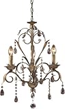 IMAGE OF Landmark 08083-WS Angelite 3-Light Chandelier, 25-Inch, Weathered Silver