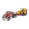 Bruder Mack Granite Flatbed Truck With Jcb Loader Backhoe