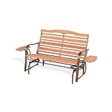 Jack Post WL-12Z Woodlawn Collection High-Back Double Glider with Bronze Frame and 2 Side Trays