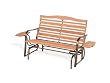 Jack Post WL-12Z Woodlawn Collection High-Back Double Glider with Bronze Frame and 2 Side Trays