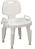 Bath Bench With Back With Arms/White/