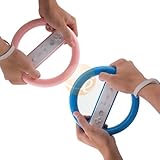 Brand New 2 pack Racing Steering Wheel BLUE PINK for Nintendo Wii Remote Co ....