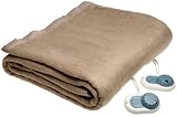 Sunbeam Dynasty Nights SimpliTouch Controller Heated Electric Queen Blanket Mushroom