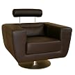 Hamlin Leather Swivel Chair - Dark Brown