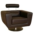 Hamlin Leather Swivel Chair - Dark Brown