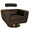 Hamlin Leather Swivel Chair - Dark Brown
