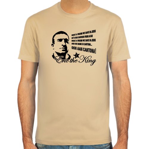 T-Shirt Eric Cantona ::: Farbauswahl: skyblue, sand, weiß oder deepred ::: Fußball-Kult