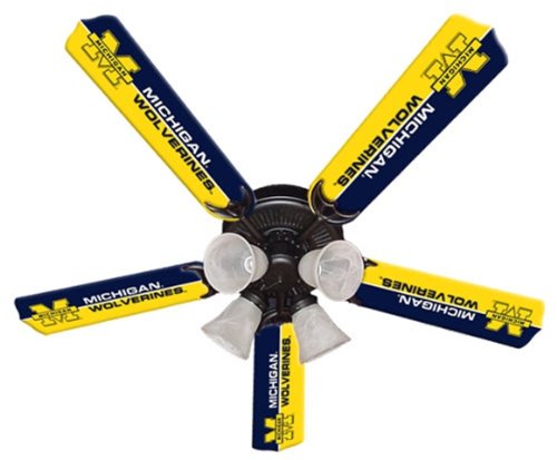 Michigan Wolverines Ceiling fan with Light Fixture
