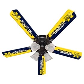Michigan Wolverines Ceiling fan with Light Fixture