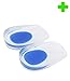 HealthyNees Medical Grade Gel Heel Pad Silicone Cups Ankle Heel Pain Relief Cushion Shock Absorb Support (Blue)