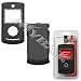 Black Rubber Feel with White Diamonds Snap-On Cover Hard Case Cell Phone Protector for LG Chocolate 3 VX-8560 VX8560