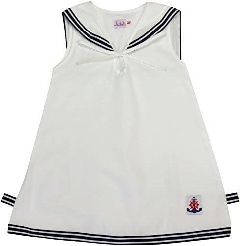 Nautical Sailor Sun Dress (Medium - 3 Years to 4 Years, White)
