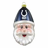 NFL Indianapolis Colts Blown Glass Santa Cap Ornament