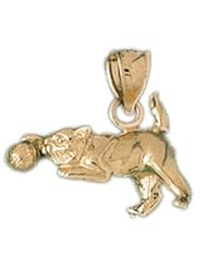 Dazzlers Solid 14 karats Gold Cat Kitten Charm Pendant available in three colors from jewelsberry (weights: 3.8 grams only)