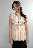 Women's Lauren Kiyomi Surplice Lace Blouse with Satin Contrast (Maternity) - More Colors Available