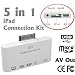 5 in 1 Camera Connection Kit, AV to TV Audio/Video Adapter, MicroSD/SD/SDHC Card & USB Reader, Sync & charge Mini USB slot For Apple iPad, iPad 2