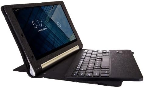 Lenovo Yoga 8 B6000 Removable Bluetooth Keyboard Case Cover(Black)Super Slim Light-weighted Bluetooth Wireless Keyboard Portfolio Case - Removable DETACHABLE Bluetooth Keyboard PU Leather Stand Case Cover For Lenovo Yoga 8 B6000 Tablet.