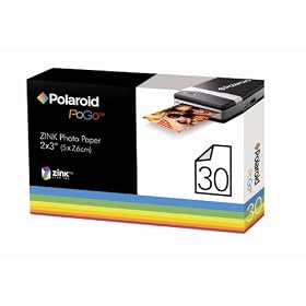 Polaroid Pogo Media Paper, 30 Pack,  2 x 3 Inch with Zero Ink (Zink) Technology