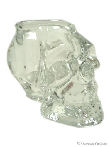 Glass Skull Halloween Votive/Tea Candle Holder