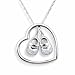 Heart-n-Sole Sterling Silver Necklace with White Cubic Zirconia Baby Shoes
