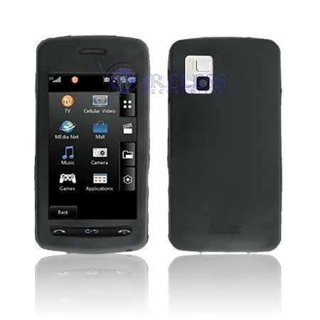 Black Silicone Soft Rubber Case Cover for LG CU920, LG VU CU915 Phone