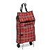 Honey-Can-Do CRT-02224 Fold-Up Fabric Rolling Bag Cart with Handles, Holds up to 40-Pounds, Plaid, 12.5L x 5.12W x 24.75H
