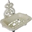 White Cream Aged Vintage Style Metal Wall Mounted Soap Dish ~ Design 1