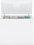 GE FCM9DTWH 8.8 cu. ft. Chest Freezer with Manual Defrost, 2 Lift-Out and Sliding Bulk Storage Baskets, Lock and Interior Light