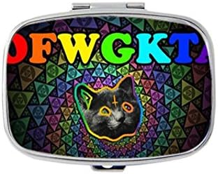 Odd Future Golf Wang OFWGKTA Custom Silver Stylish, slim design Pill Box Holder，rectangle Medicine Vitamin Organizer Pill case