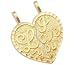 14k Yellow Gold I Love You Breakable Two Heart Pendant