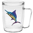 Colorful Caribbean Marlin 18 oz Insulated Coffee Mug, Clear