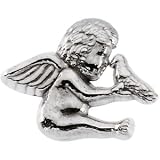 14K White Gold Angel With Holy Spirit Lapel Pin