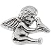 14K White Gold Angel With Holy Spirit Lapel Pin