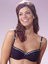 La Senza Girly & Gorgeous Rouched Ribbon Black/Aqua DD+ Bra